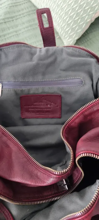 Bolso Hakei Piel granate