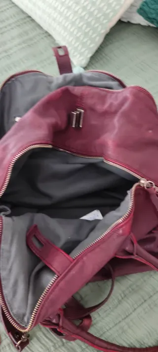 Bolso Hakei Piel granate