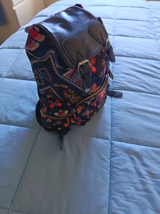 Mochila Desigual Negra Multicolor