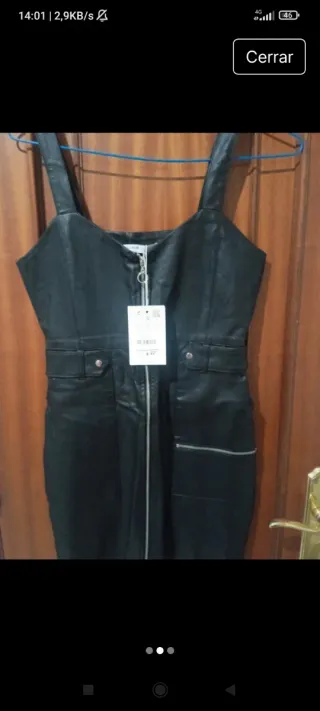 Vestido cuero cremallera frontal