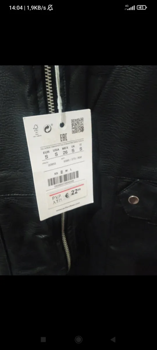 Vestido cuero cremallera frontal