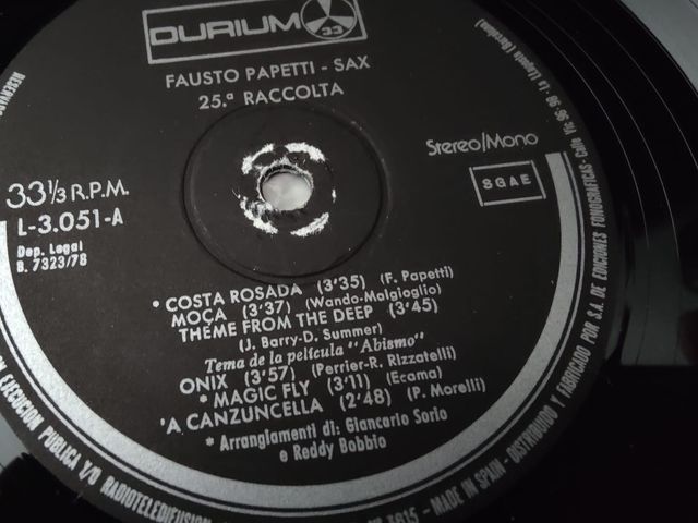 Vinilo Fausto Papetti 25 Raccolta Sax
