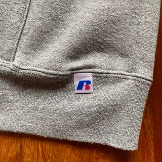 NUEVA Sudadera Russell Gris Roja Capucha Deportiva