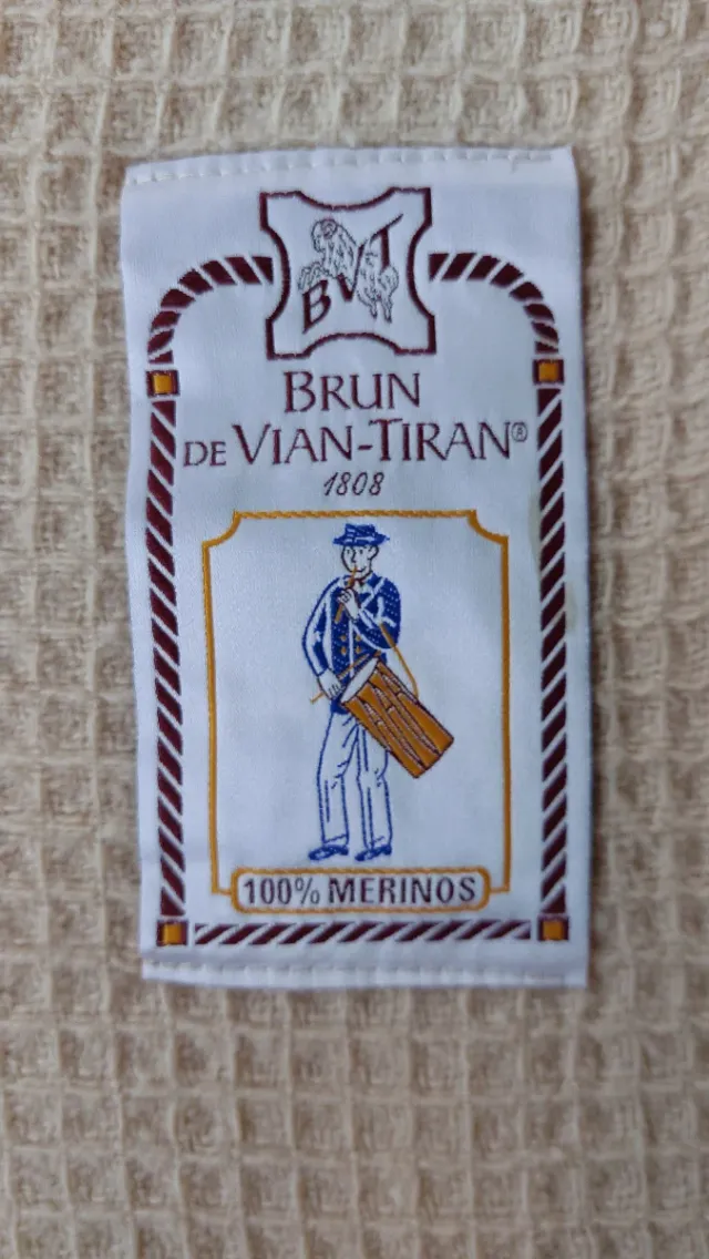 Manta de lana merino Brun de Vian-Tiran. 260cm x 2