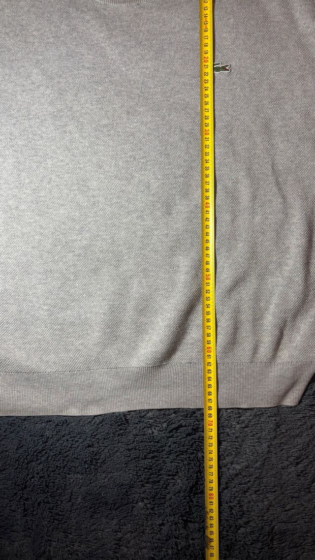 Jersey Lacoste Color Block Talla XL (Gris y Negro)