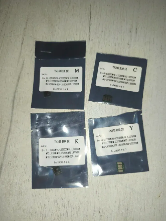 4x TN243 EUR 1K Brother Toner Chips