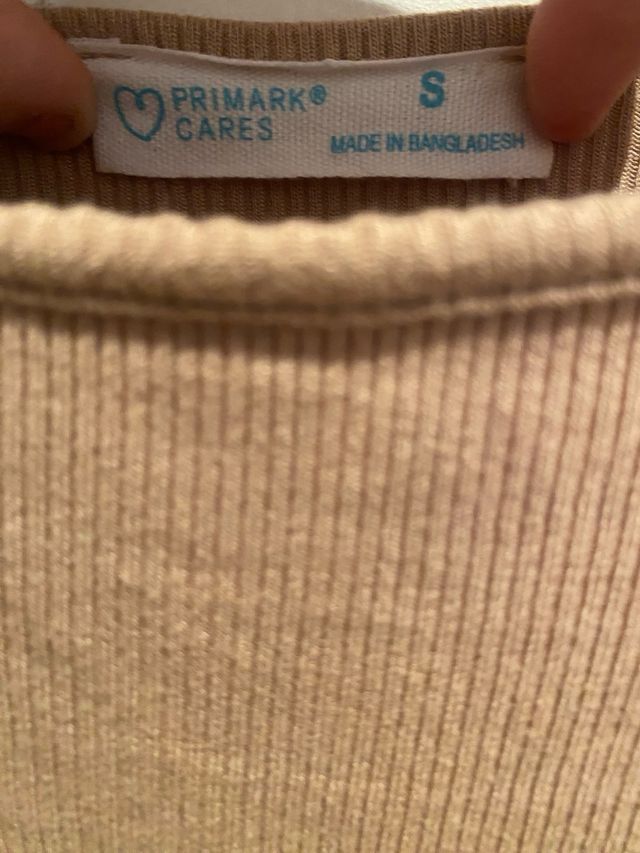 Vestido beige de canalé