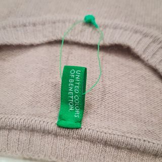 Camisola Benetton Lã & Angorá Bege Manga Curta