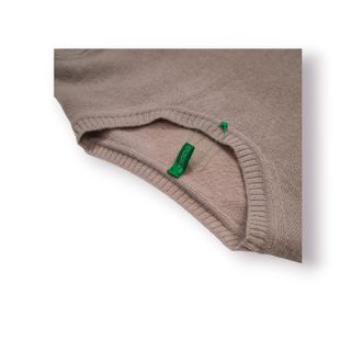 Camisola Benetton Lã & Angorá Bege Manga Curta