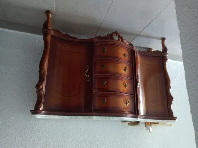 Mueble madera y mármol 130x80cm