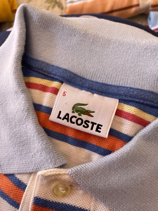 Polo Lacoste Rayas Talla 5 (L~XL)
