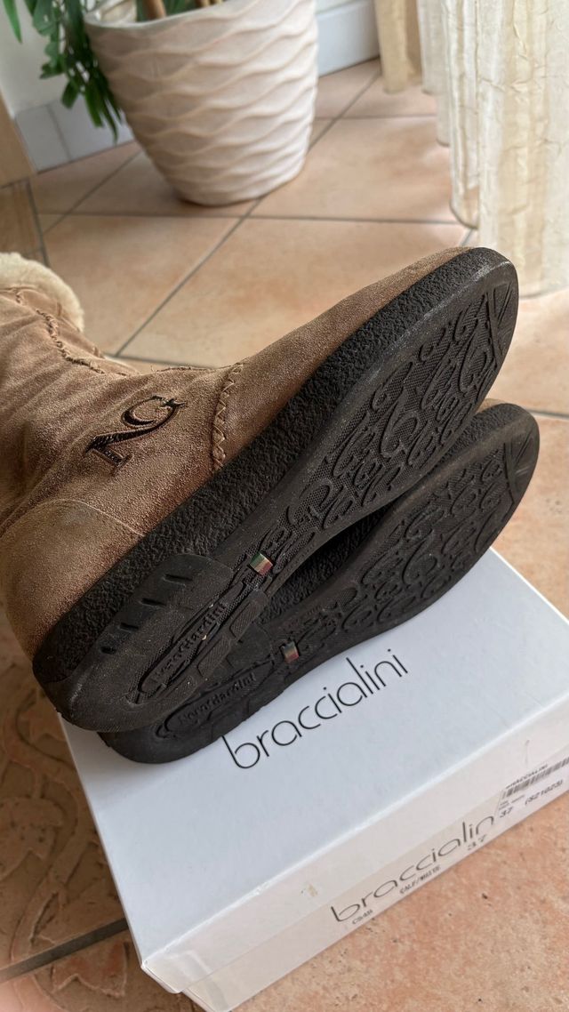 Stivali Nero Giardini donna pelliccia beige/marron