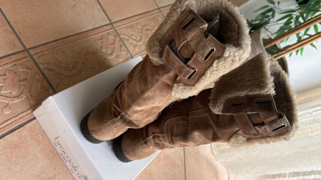 Stivali Nero Giardini donna pelliccia beige/marron