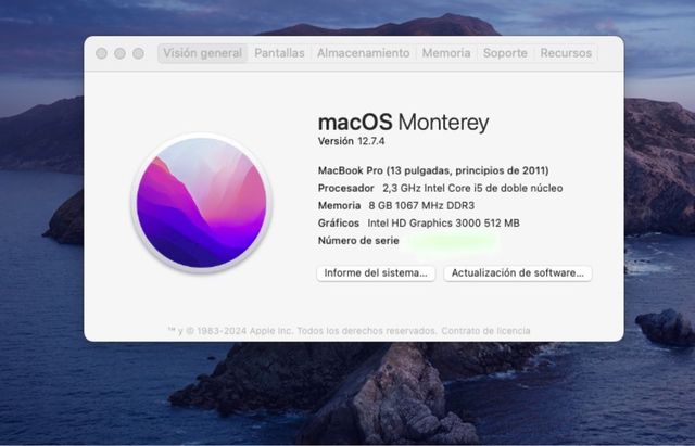 MacBook Pro A1278 Plata