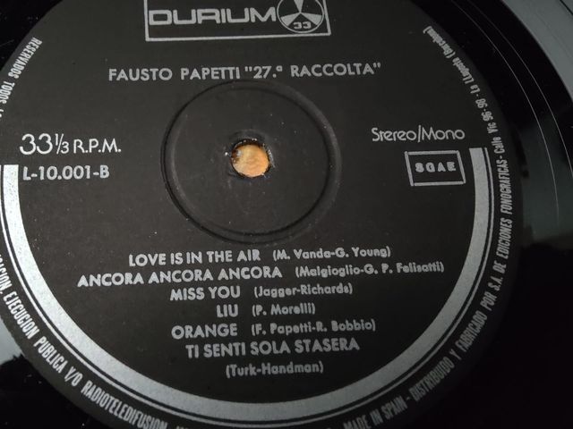 Vinilo Fausto Papetti 27ª Raccolta