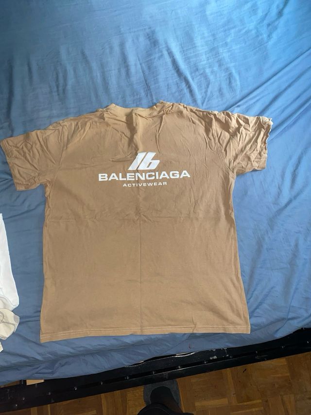 Camiseta Balenciaga M Marrón Logo Reflectante