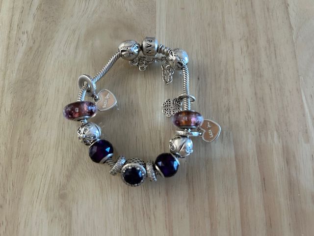 Pulsera Pandora Plata con Abalorios Morados