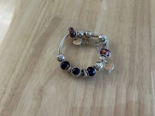 Pulsera Pandora Plata con Abalorios Morados