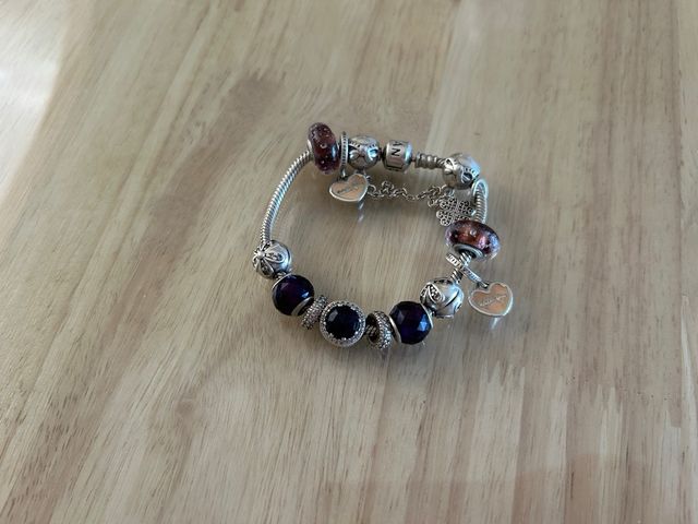 Pulsera Pandora Plata con Abalorios Morados