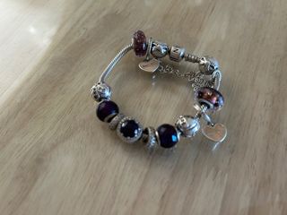 Pulsera Pandora Plata con Abalorios Morados