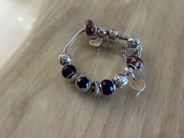 Pulsera Pandora Plata con Abalorios Morados