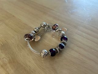 Pulsera Pandora Plata con Abalorios Morados