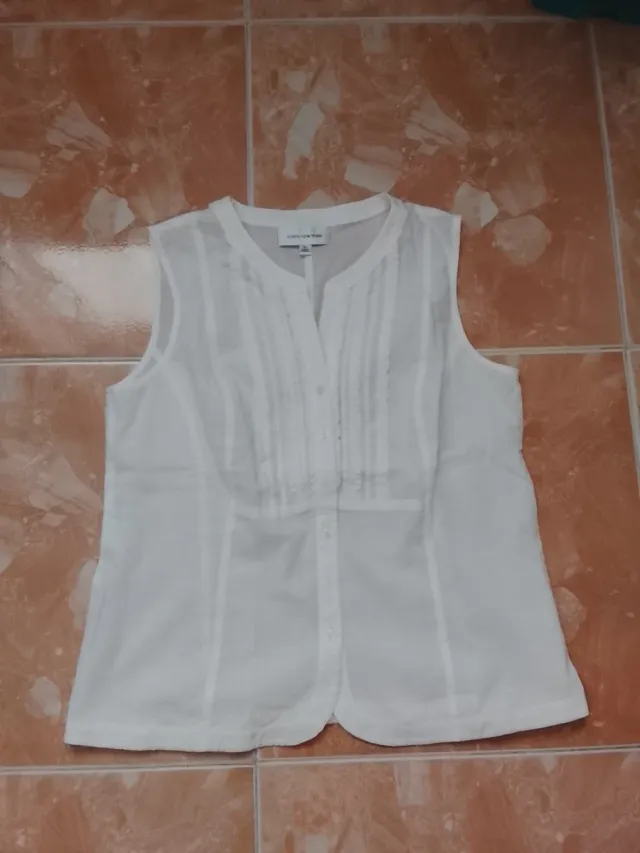 Camiseta sin mangas blanca mujer