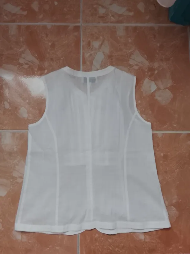 Camiseta sin mangas blanca mujer