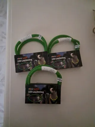 3 Collari LED per animali debar petlife verde