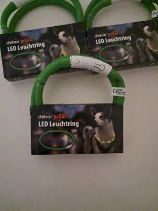 3 Collari LED per animali debar petlife verde