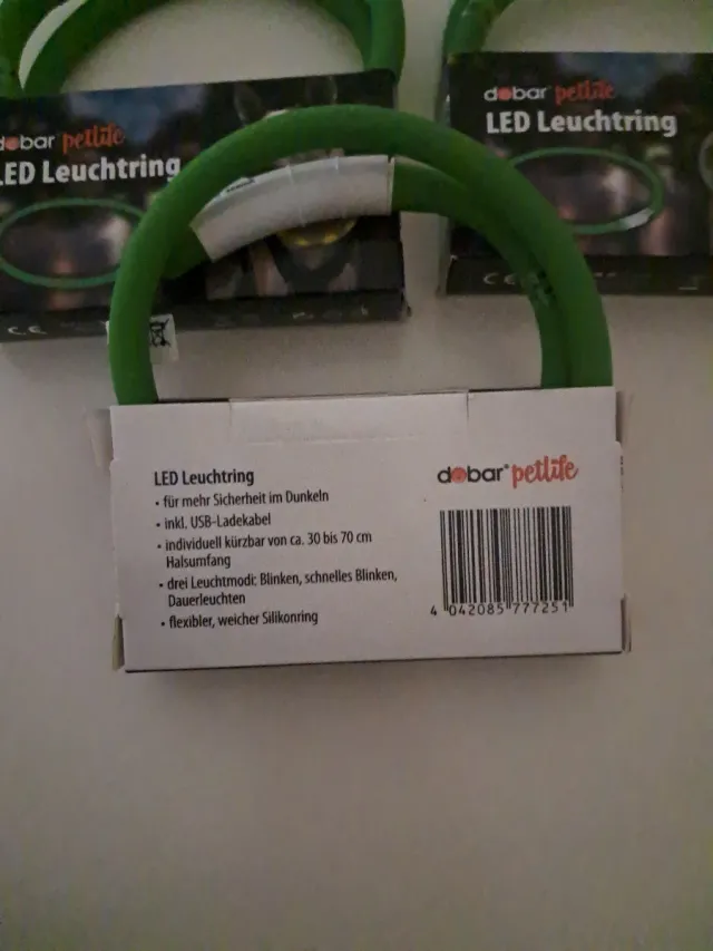 3 Collari LED per animali debar petlife verde