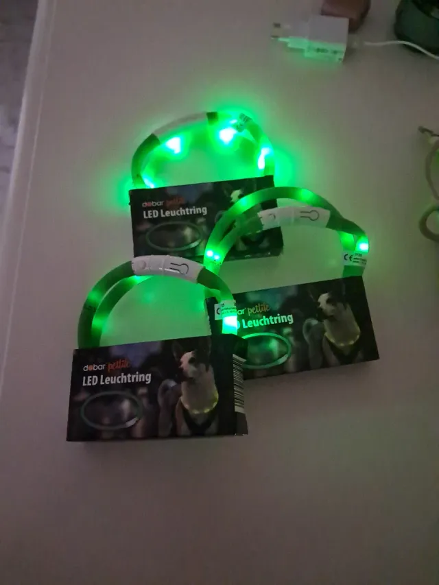 3 Collari LED per animali debar petlife verde