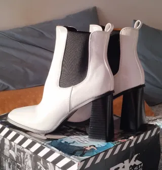 Botas blancas tacón bloque