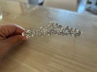 Diadema Novia Perlas y Brillos