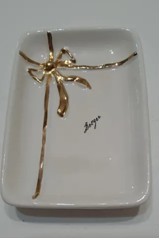 Piccolo portaoggetti in ceramica con decoro fiocco