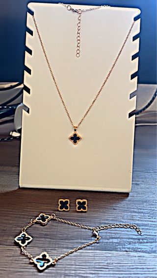 Conjunto Trebol van cleef dorado REGALO ANILLO