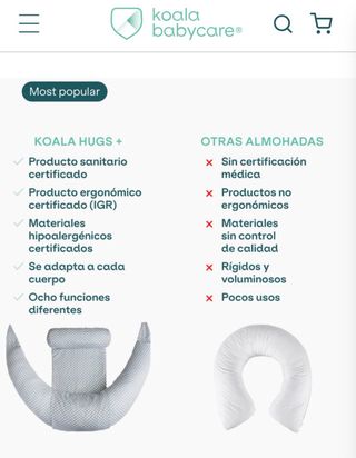 Cojín embarazo y lactancia Koala Babycare