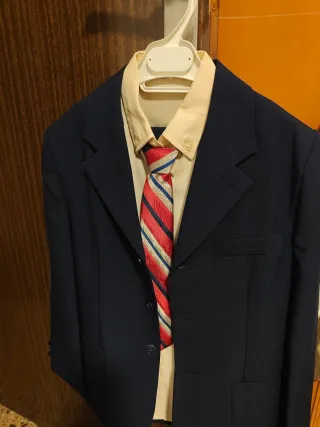 Traje completo de comunión para niño azul marino