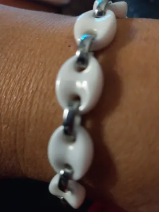 Pulsera Lotus Cerámica Blanca y Acero