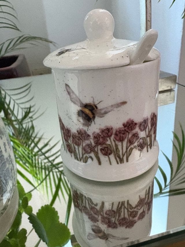 Tarro porcelana para mermelada o salsas o miel