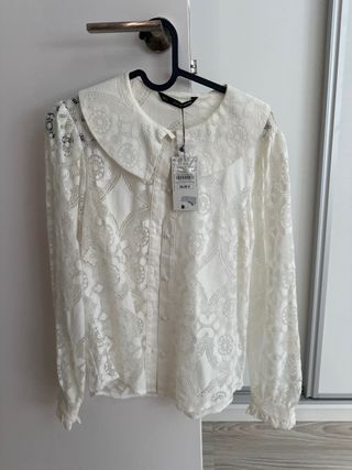 Blusa blanca encaje talla S
