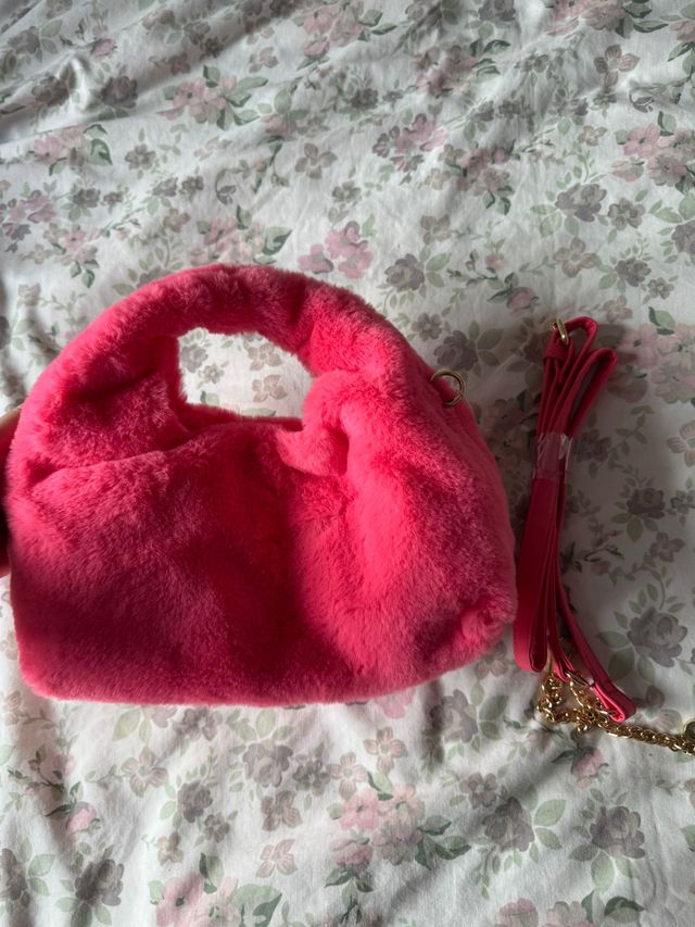 Bolso peluche rosa