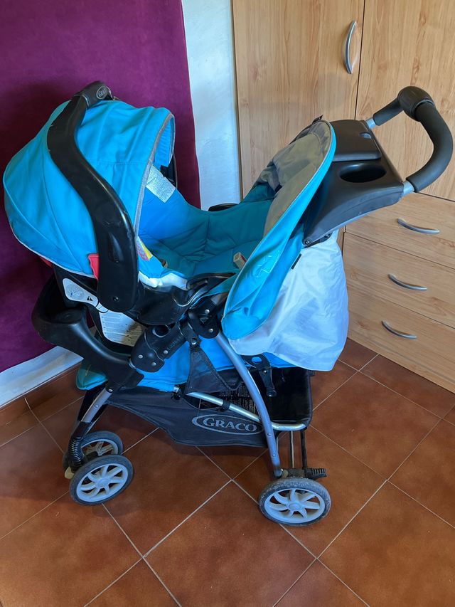 Carrito de bebé Graco azul Mirage+Travel system