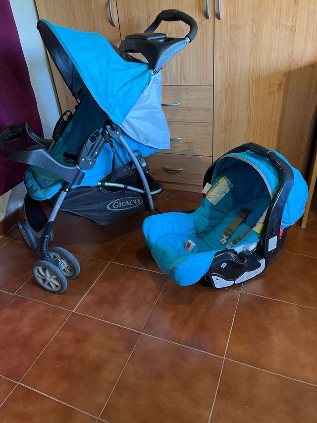 Carrito de bebé Graco azul Mirage+Travel system