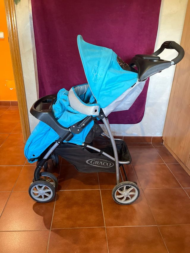 Carrito de bebé Graco azul Mirage+Travel system