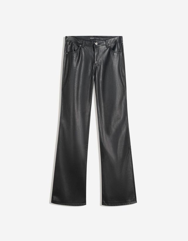 Pantalones negros efecto piel - 38 - Sin estrenar