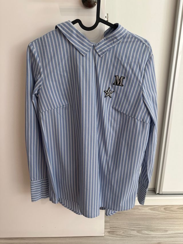 Camisa Rayas Azules y Blancas con Lazos