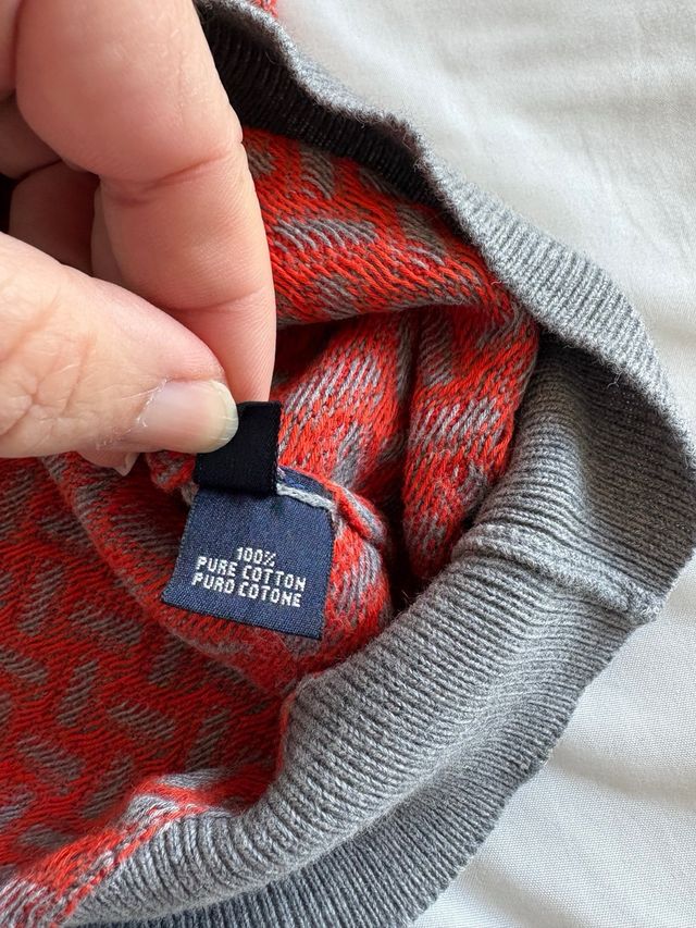 Maglione Drumohr Uomo Cotone Arancione Grigio