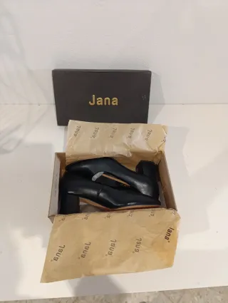 Zapatos Jana Negros Tacón Bloque
