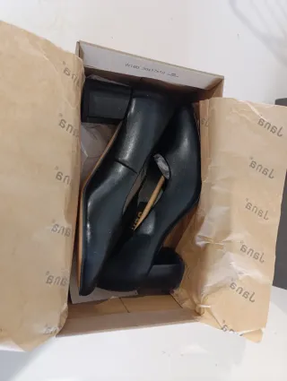 Zapatos Jana Negros Tacón Bloque